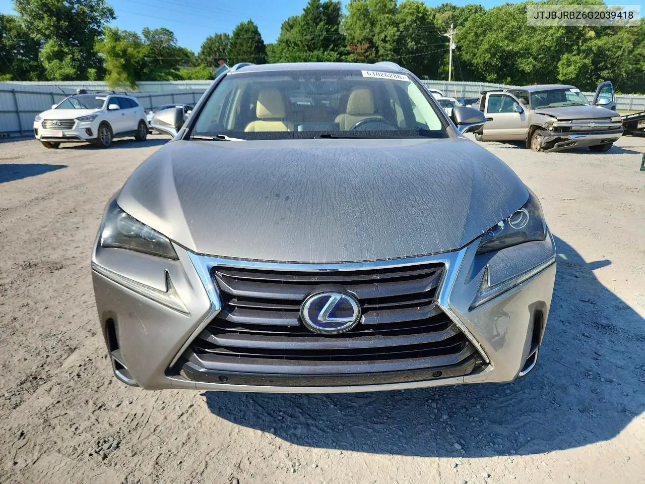 2016 Lexus Nx 300H VIN: JTJBJRBZ6G2039418 Lot: 61026286