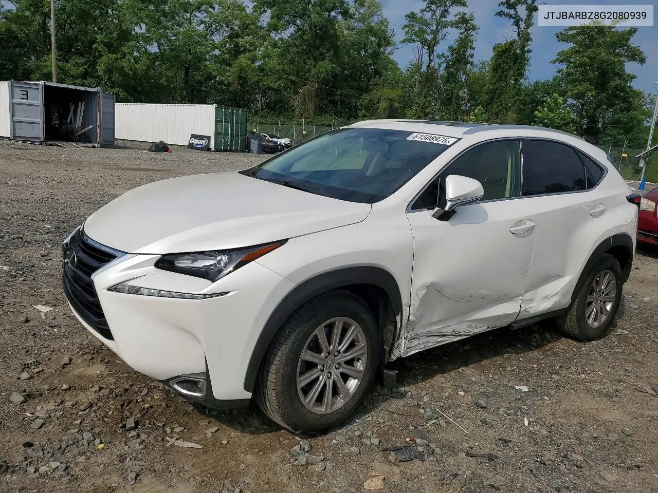 2016 Lexus Nx 200T Base VIN: JTJBARBZ8G2080939 Lot: 61508976