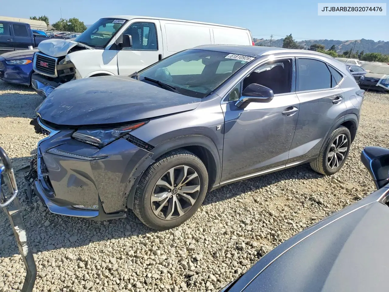 2016 Lexus Nx 200T F Sport VIN: JTJBARBZ8G2074476 Lot: 61810926