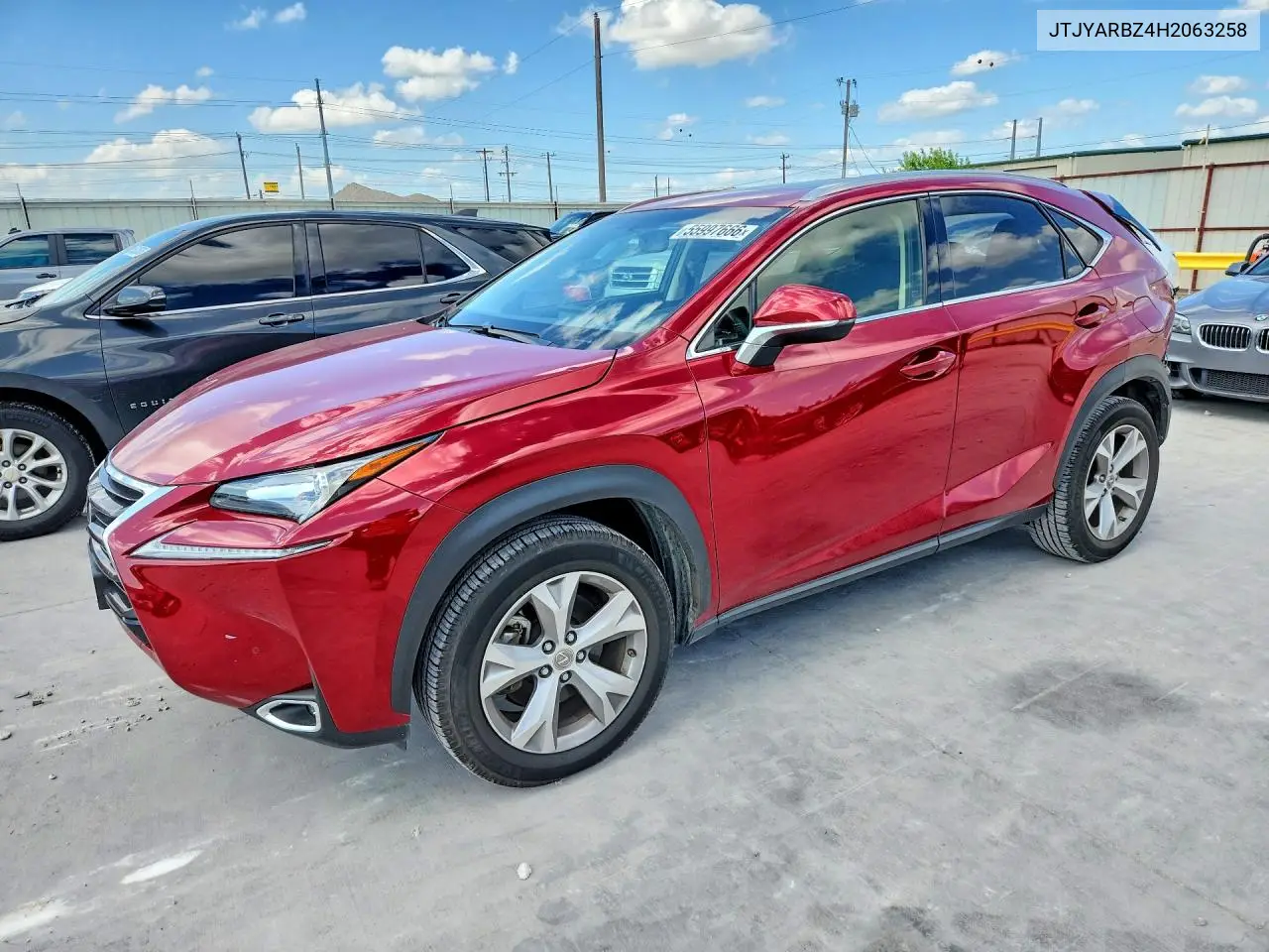 2017 Lexus Nx 200T Base VIN: JTJYARBZ4H2063258 Lot: 55997666