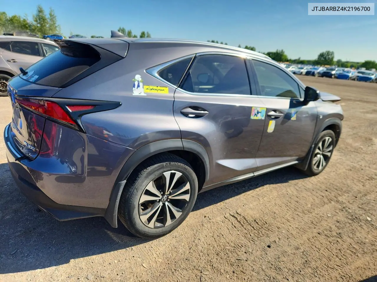 2019 Lexus Nx 300 Base VIN: JTJBARBZ4K2196700 Lot: 58799946
