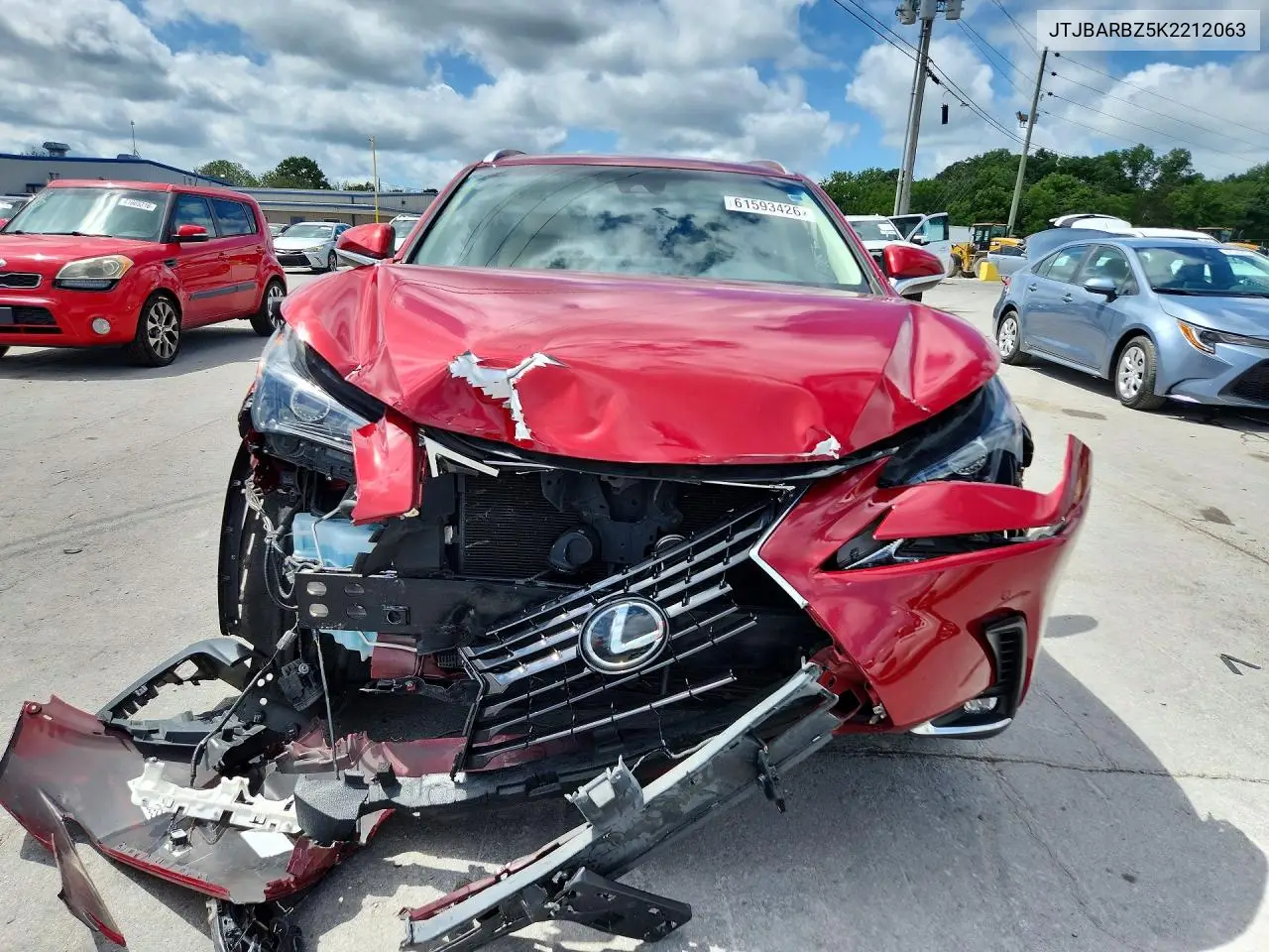 2019 Lexus Nx 300 Base VIN: JTJBARBZ5K2212063 Lot: 61593426
