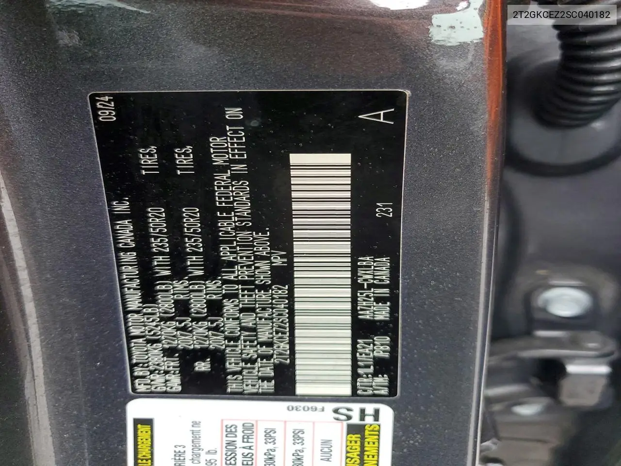 2025 Lexus Nx 350H Premium VIN: 2T2GKCEZ2SC040182 Lot: 59892546