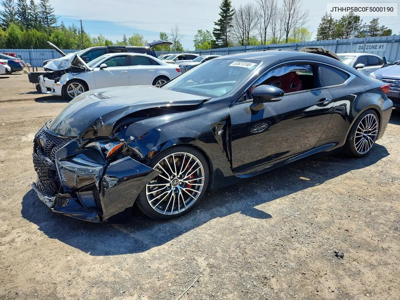 2015 Lexus Rc F Base VIN: JTHHP5BC0F5000190 Lot: 53527246