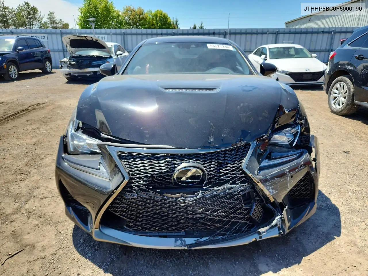 2015 Lexus Rc F Base VIN: JTHHP5BC0F5000190 Lot: 53527246