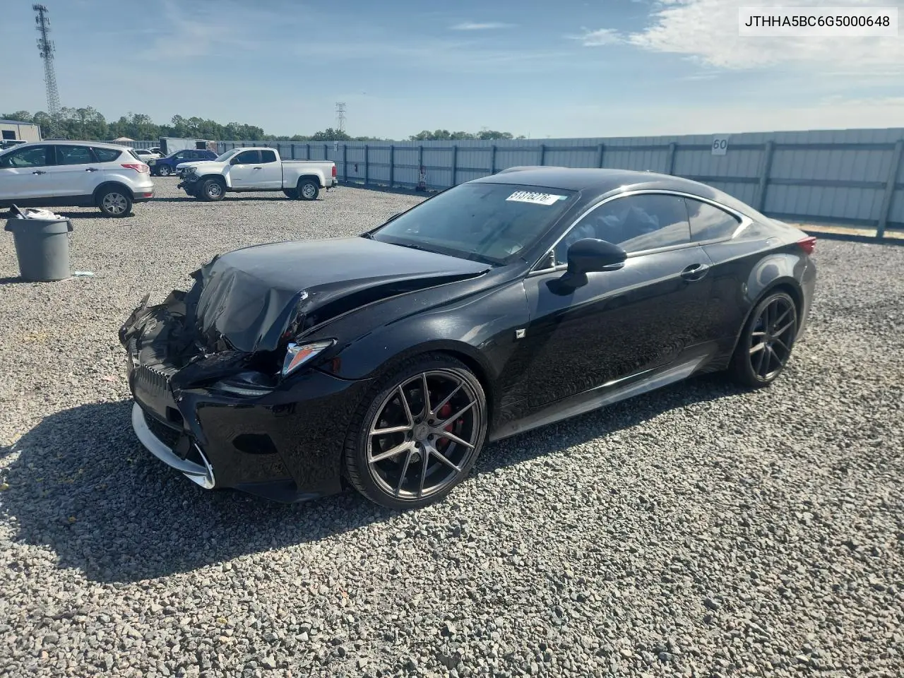 2016 Lexus Rc 200T VIN: JTHHA5BC6G5000648 Lot: 51376276