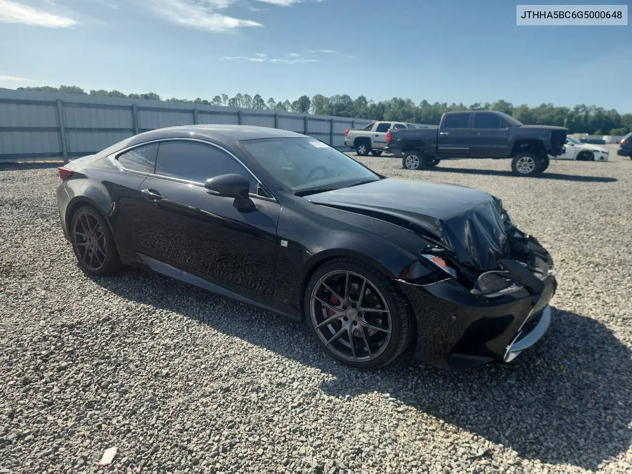 2016 Lexus Rc 200T VIN: JTHHA5BC6G5000648 Lot: 51376276