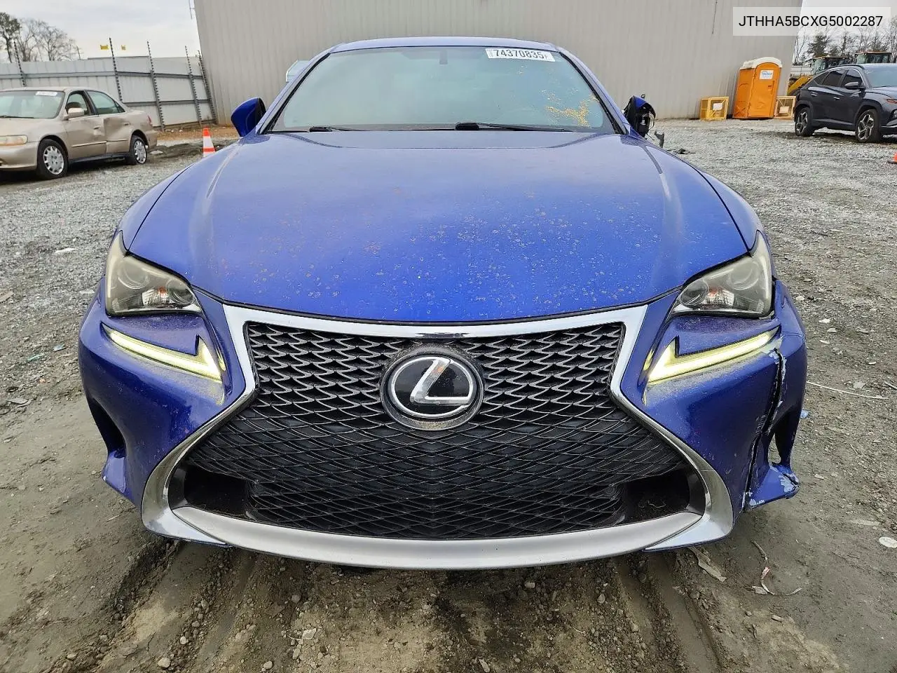 2016 Lexus Rc 200T VIN: JTHHA5BCXG5002287 Lot: 74370835