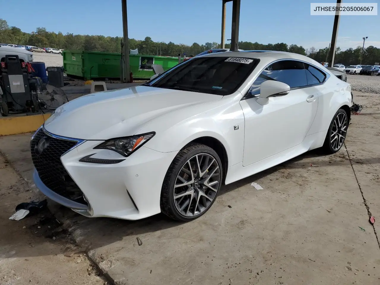 2016 Lexus Rc 350 VIN: JTHSE5BC2G5006067 Lot: 81848275