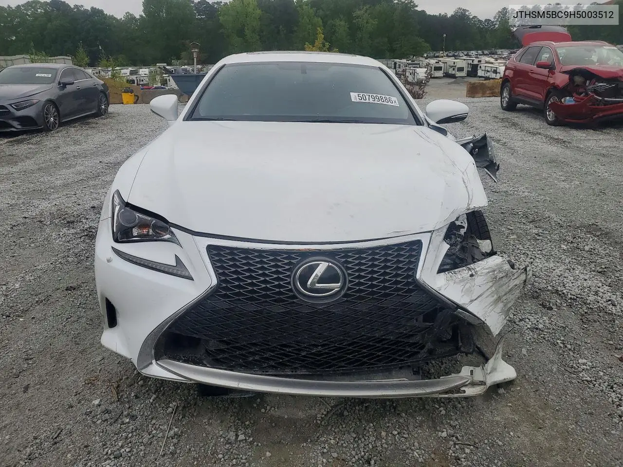 2017 Lexus Rc 300 VIN: JTHSM5BC9H5003512 Lot: 50799886
