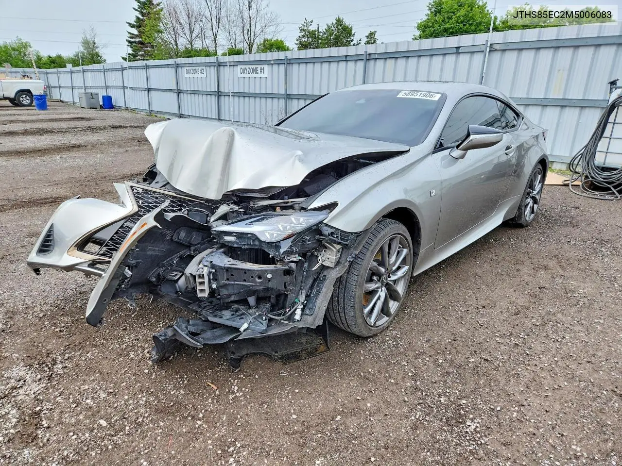 2021 Lexus Rc 300 VIN: JTHS85EC2M5006083 Lot: 58951906