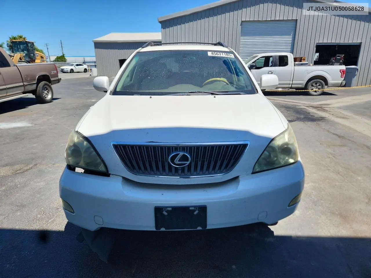 2005 Lexus Rx 330 VIN: JTJGA31U050058628 Lot: 85631185