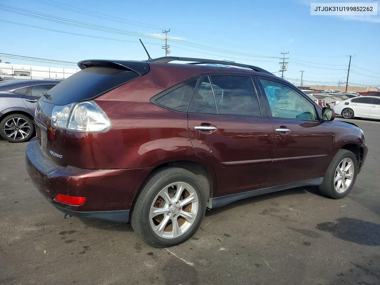 2009 Lexus Rx 350 VIN: JTJGK31U199852262 Lot: 62094256