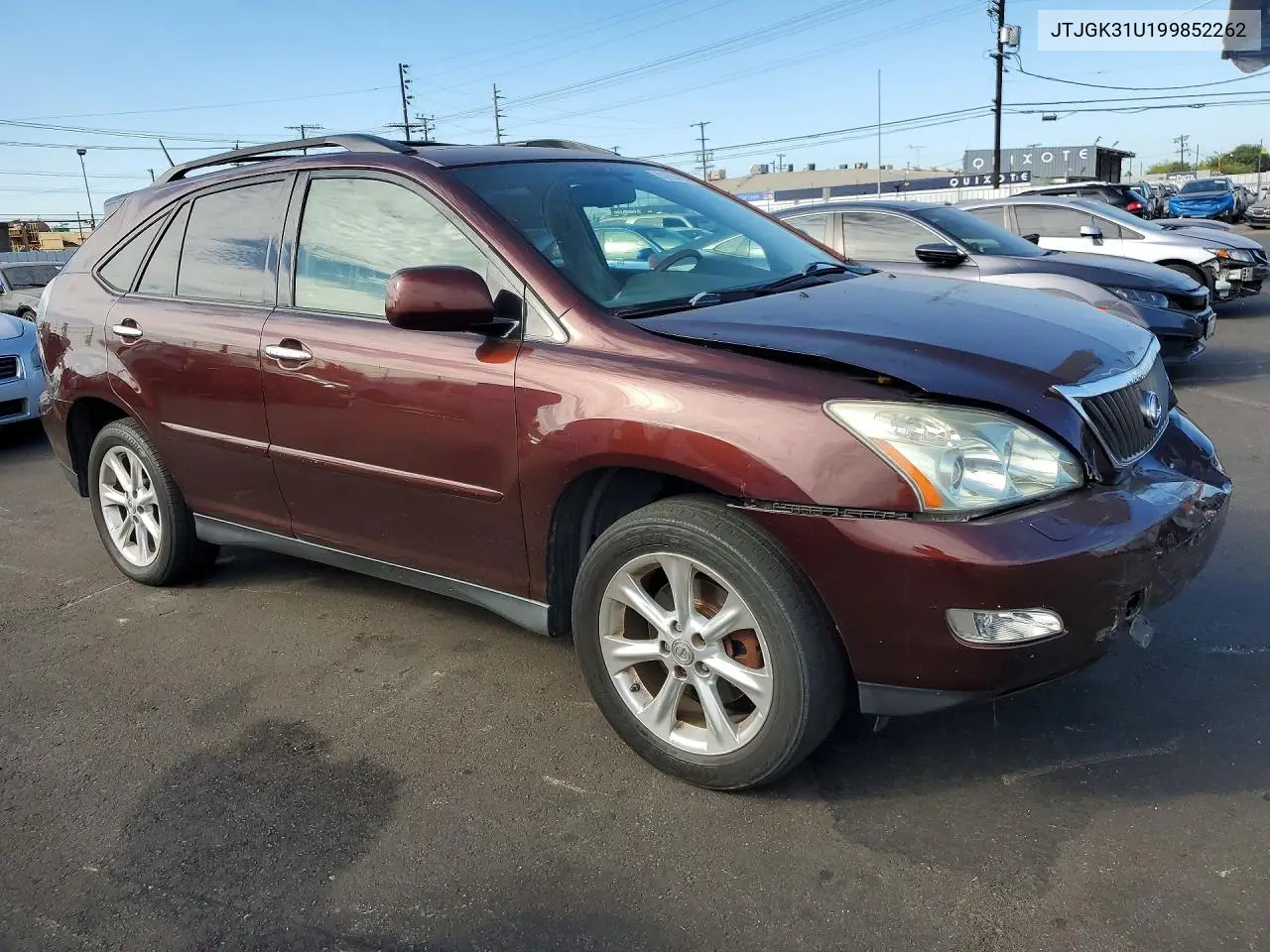2009 Lexus Rx 350 VIN: JTJGK31U199852262 Lot: 62094256