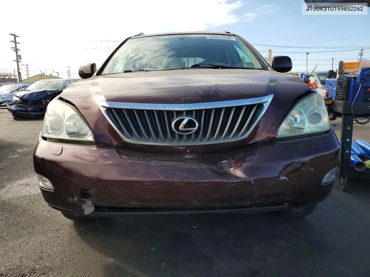 2009 Lexus Rx 350 VIN: JTJGK31U199852262 Lot: 62094256