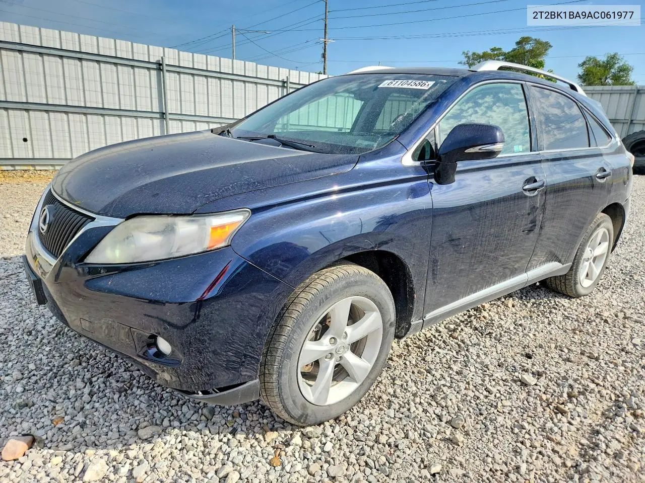 2010 Lexus Rx 350 VIN: 2T2BK1BA9AC061977 Lot: 61104586