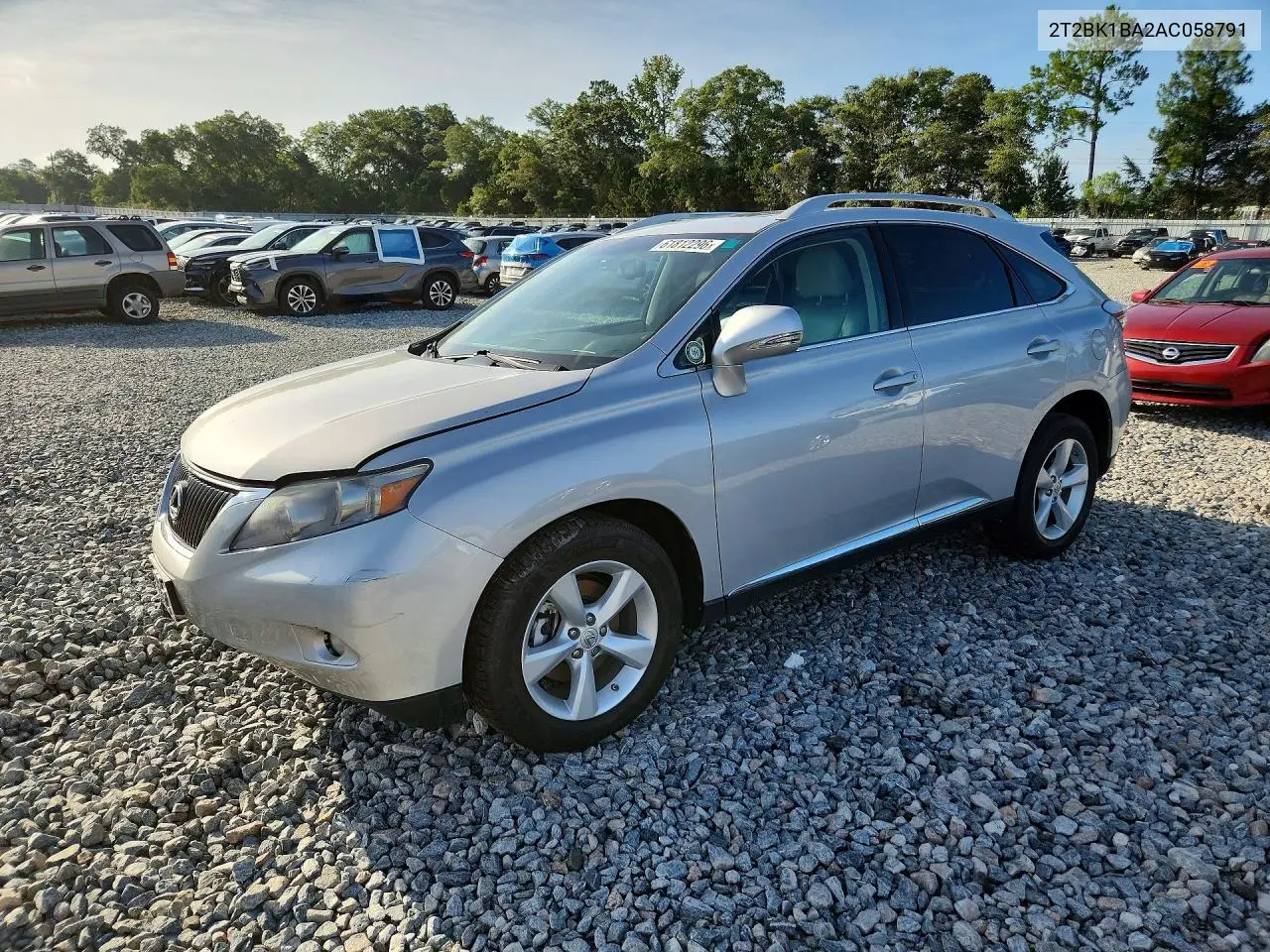 2010 Lexus Rx 350 VIN: 2T2BK1BA2AC058791 Lot: 61812296
