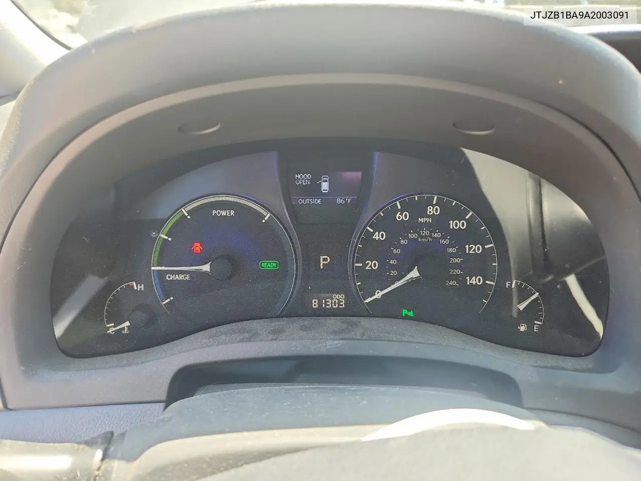 2010 Lexus Rx 450H VIN: JTJZB1BA9A2003091 Lot: 62039246