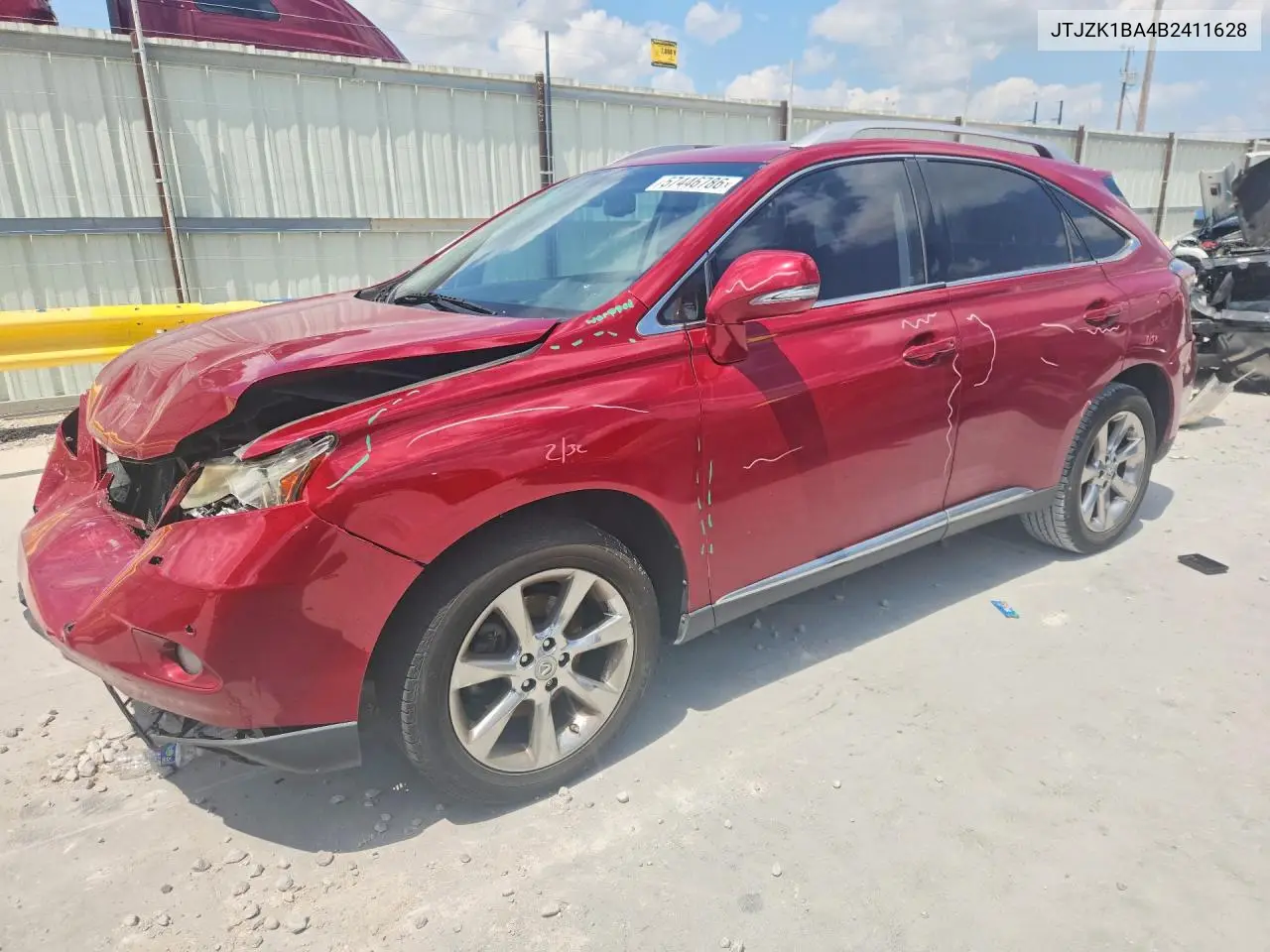 2011 Lexus Rx 350 VIN: JTJZK1BA4B2411628 Lot: 57446786