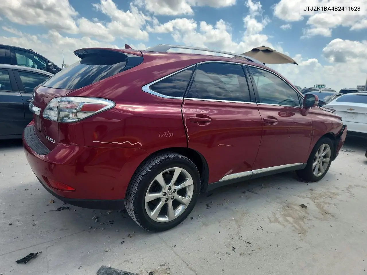 2011 Lexus Rx 350 VIN: JTJZK1BA4B2411628 Lot: 57446786