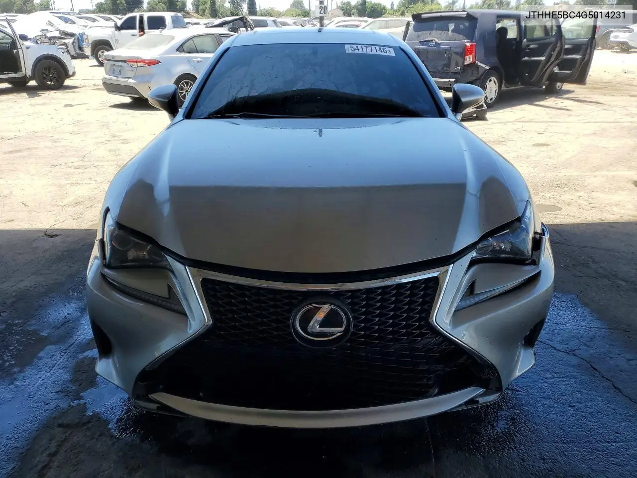 2016 Lexus Rc 350 VIN: JTHHE5BC4G5014231 Lot: 54177146