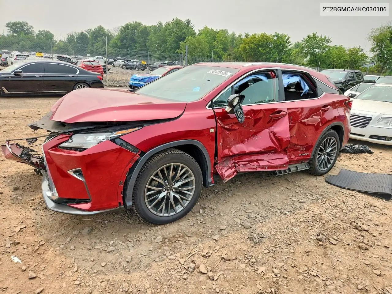 2019 Lexus Rx 450H F Sport VIN: 2T2BGMCA4KC030106 Lot: 59405166