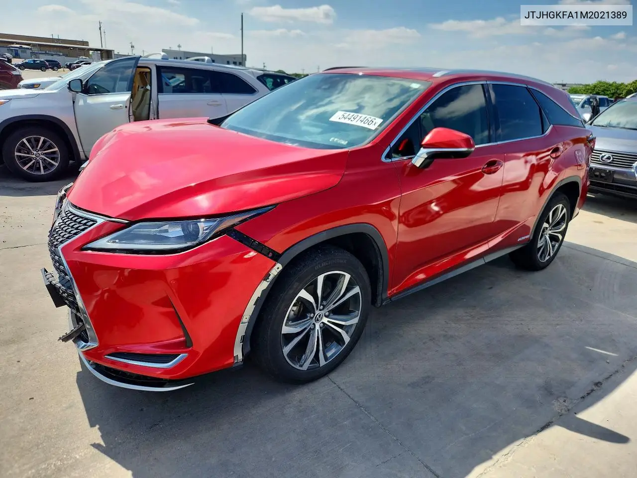 2021 Lexus Rx 450H L VIN: JTJHGKFA1M2021389 Lot: 54491466