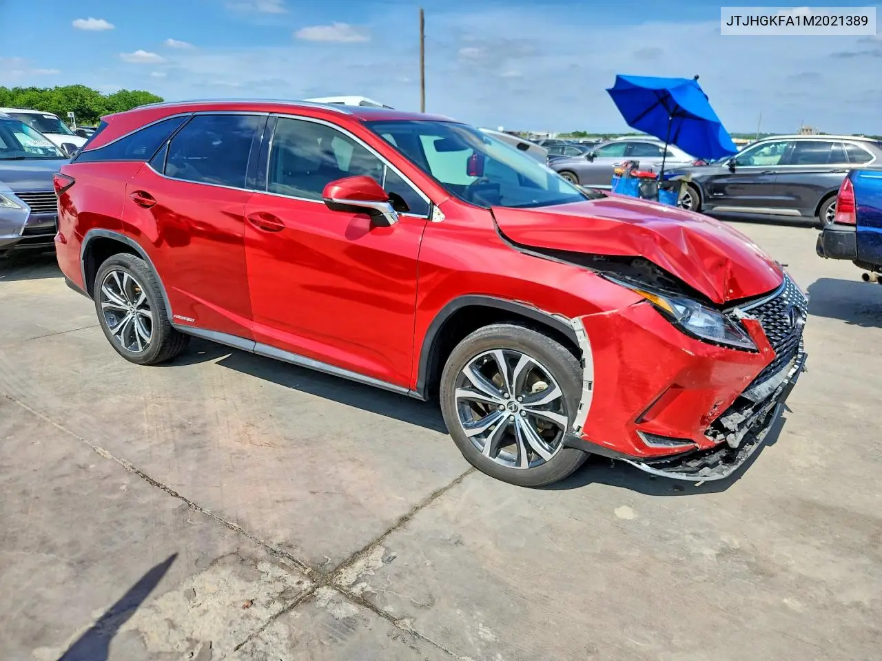 2021 Lexus Rx 450H L VIN: JTJHGKFA1M2021389 Lot: 54491466