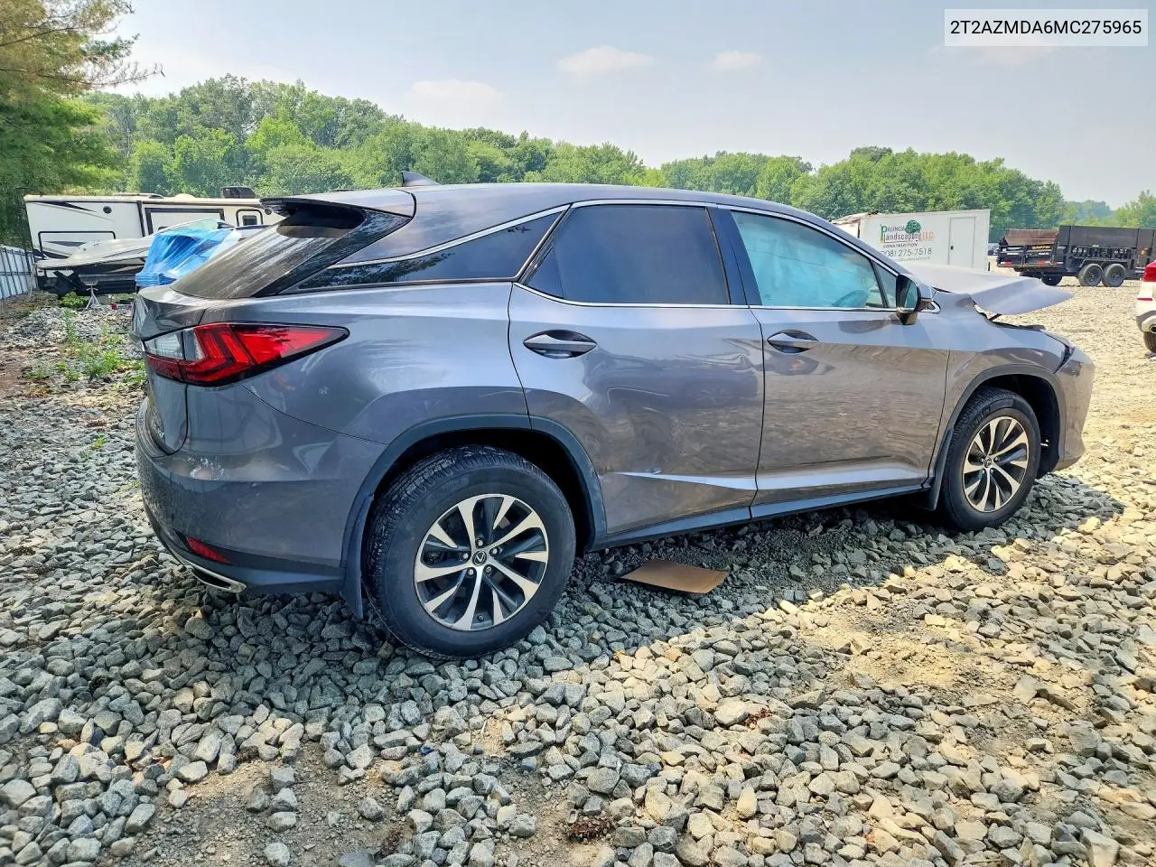2021 Lexus Rx 350 Base VIN: 2T2AZMDA6MC275965 Lot: 61490396