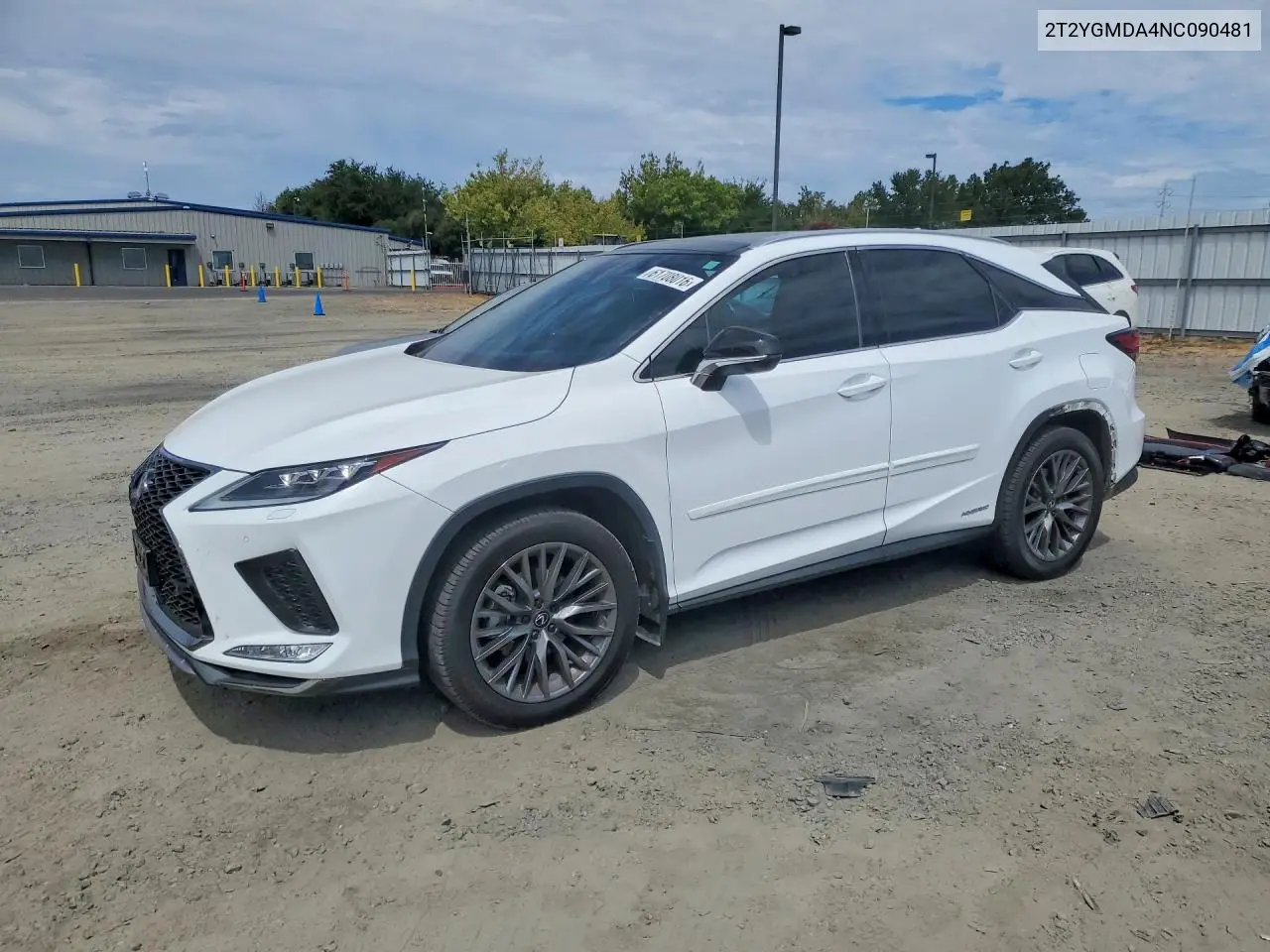 2022 Lexus Rx 450H F Sport VIN: 2T2YGMDA4NC090481 Lot: 61708016