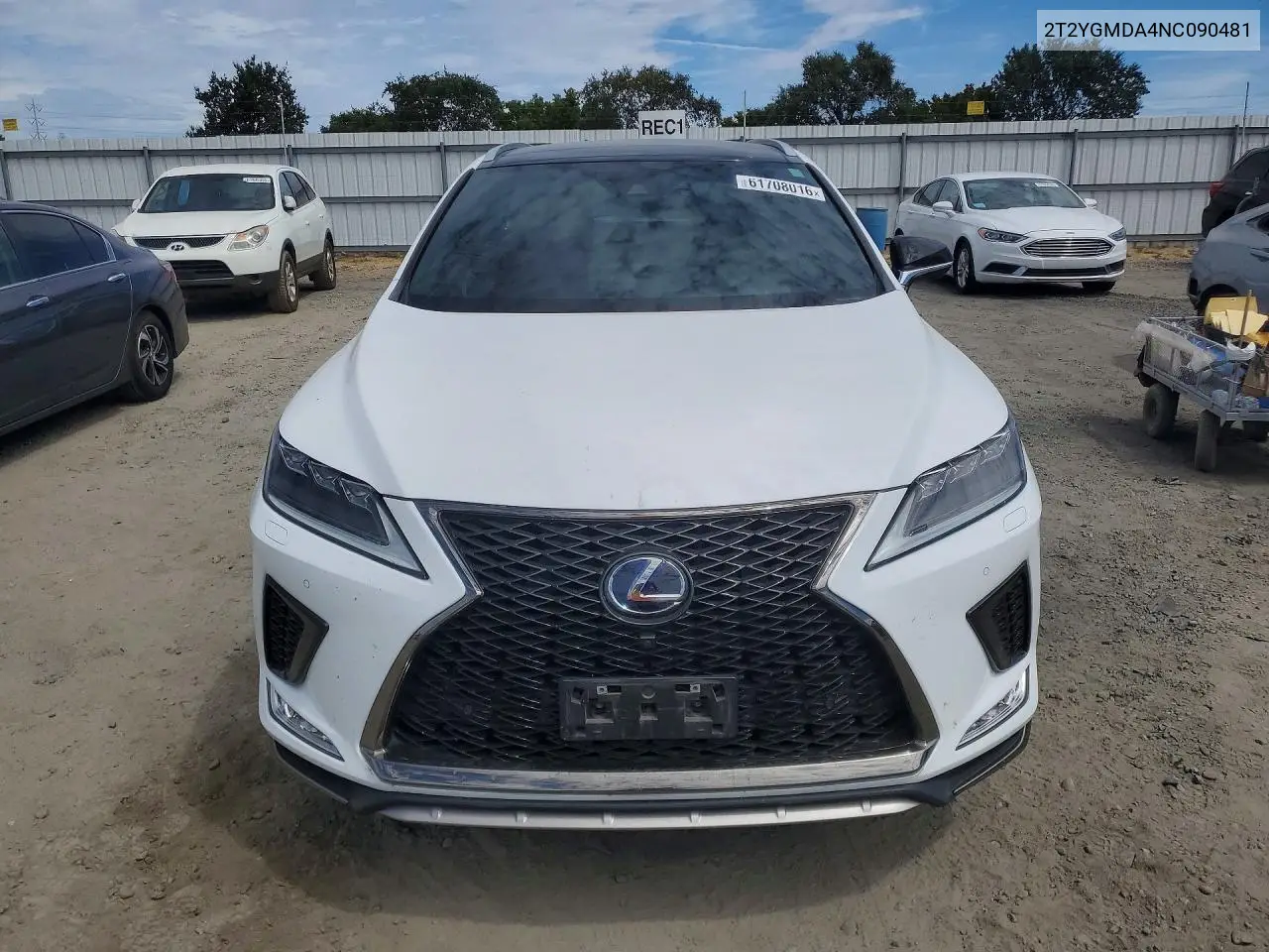 2022 Lexus Rx 450H F Sport VIN: 2T2YGMDA4NC090481 Lot: 61708016