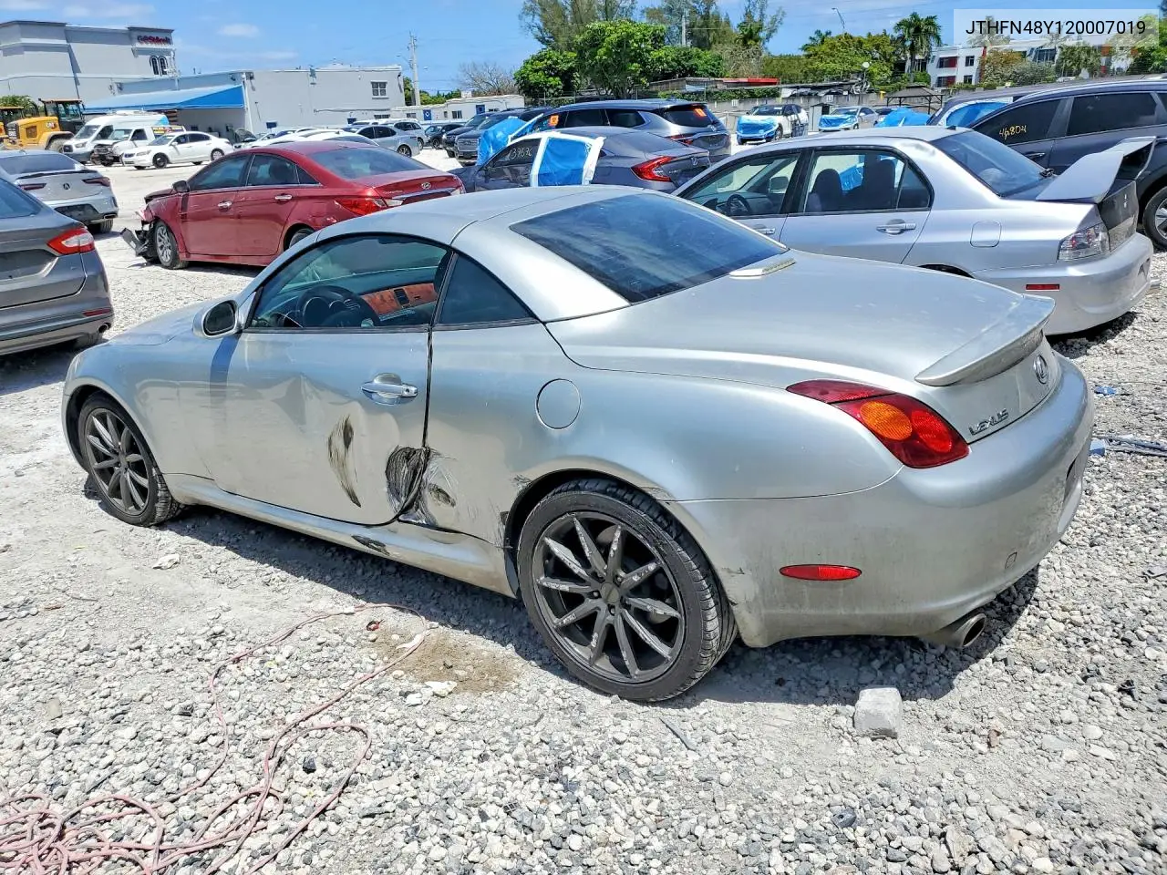 2002 Lexus Sc 430 Base VIN: JTHFN48Y120007019 Lot: 47909486
