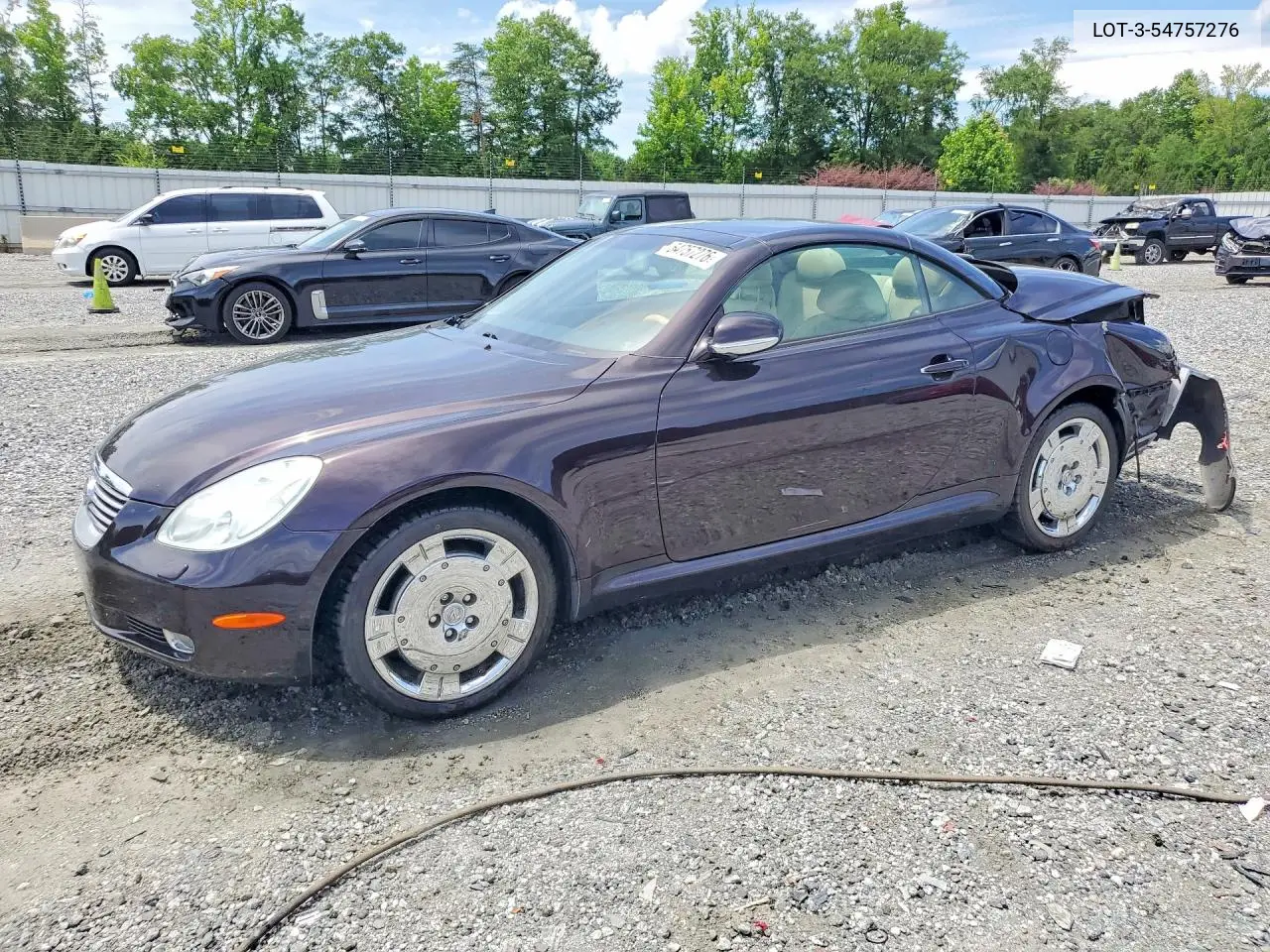 2002 Lexus Sc 430 VIN: JTHFN48Y020018996 Lot: 54757276