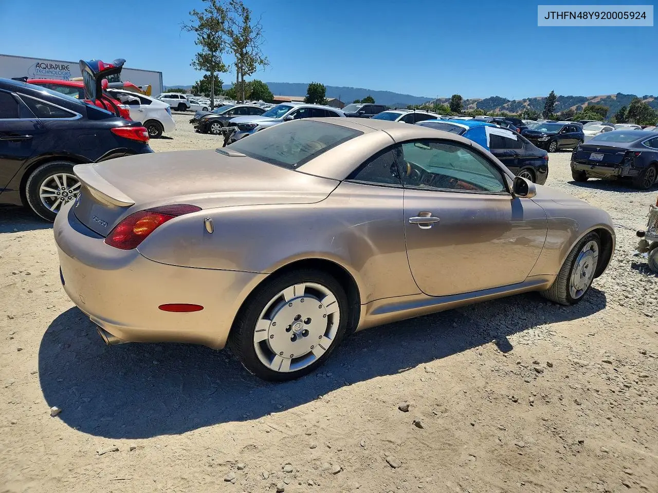 2002 Lexus Sc 430 VIN: JTHFN48Y920005924 Lot: 60458076