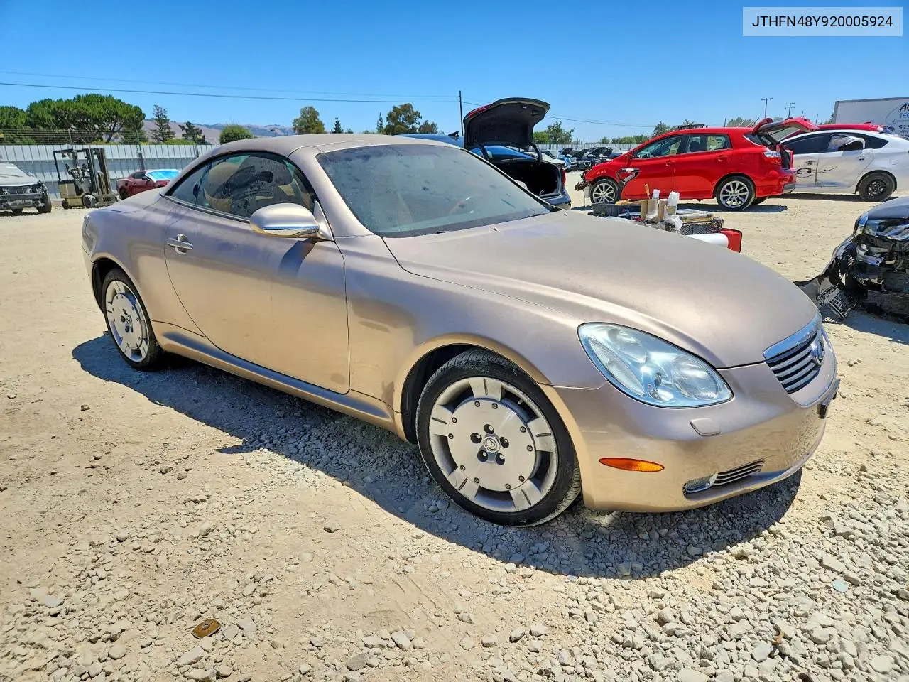 2002 Lexus Sc 430 VIN: JTHFN48Y920005924 Lot: 60458076
