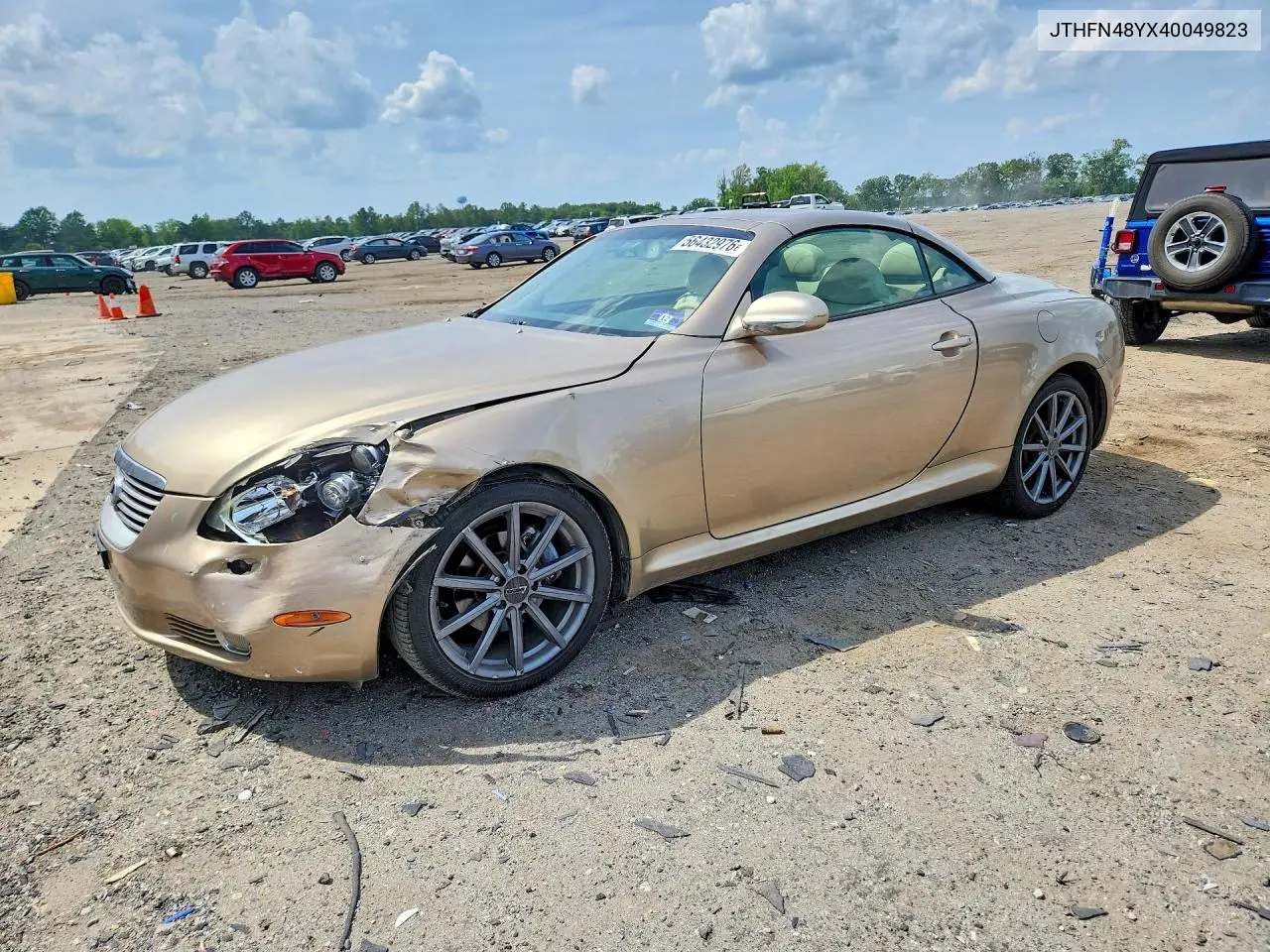 2004 Lexus Sc 430 VIN: JTHFN48YX40049823 Lot: 56432976