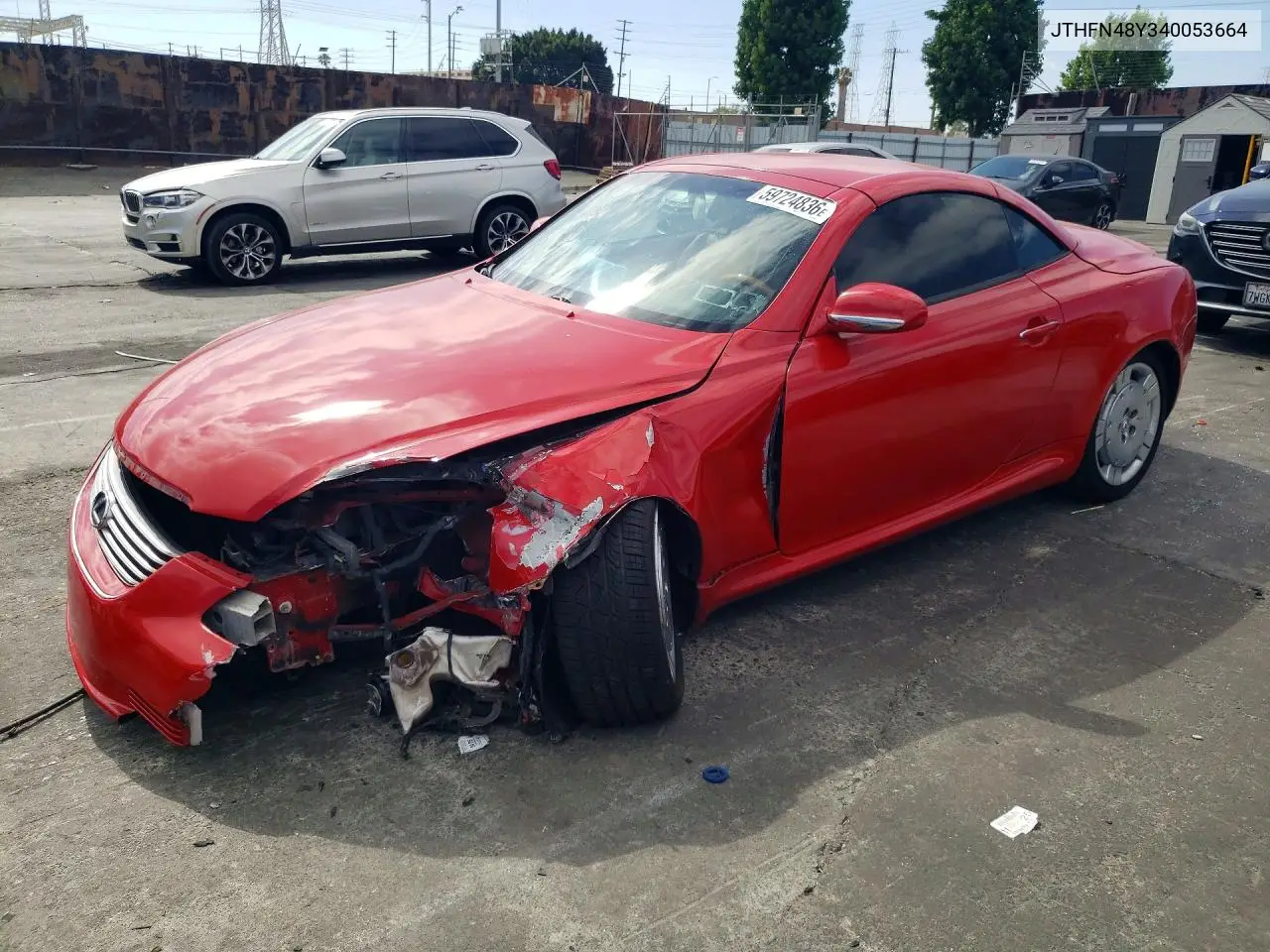 2004 Lexus Sc 430 VIN: JTHFN48Y340053664 Lot: 59724836