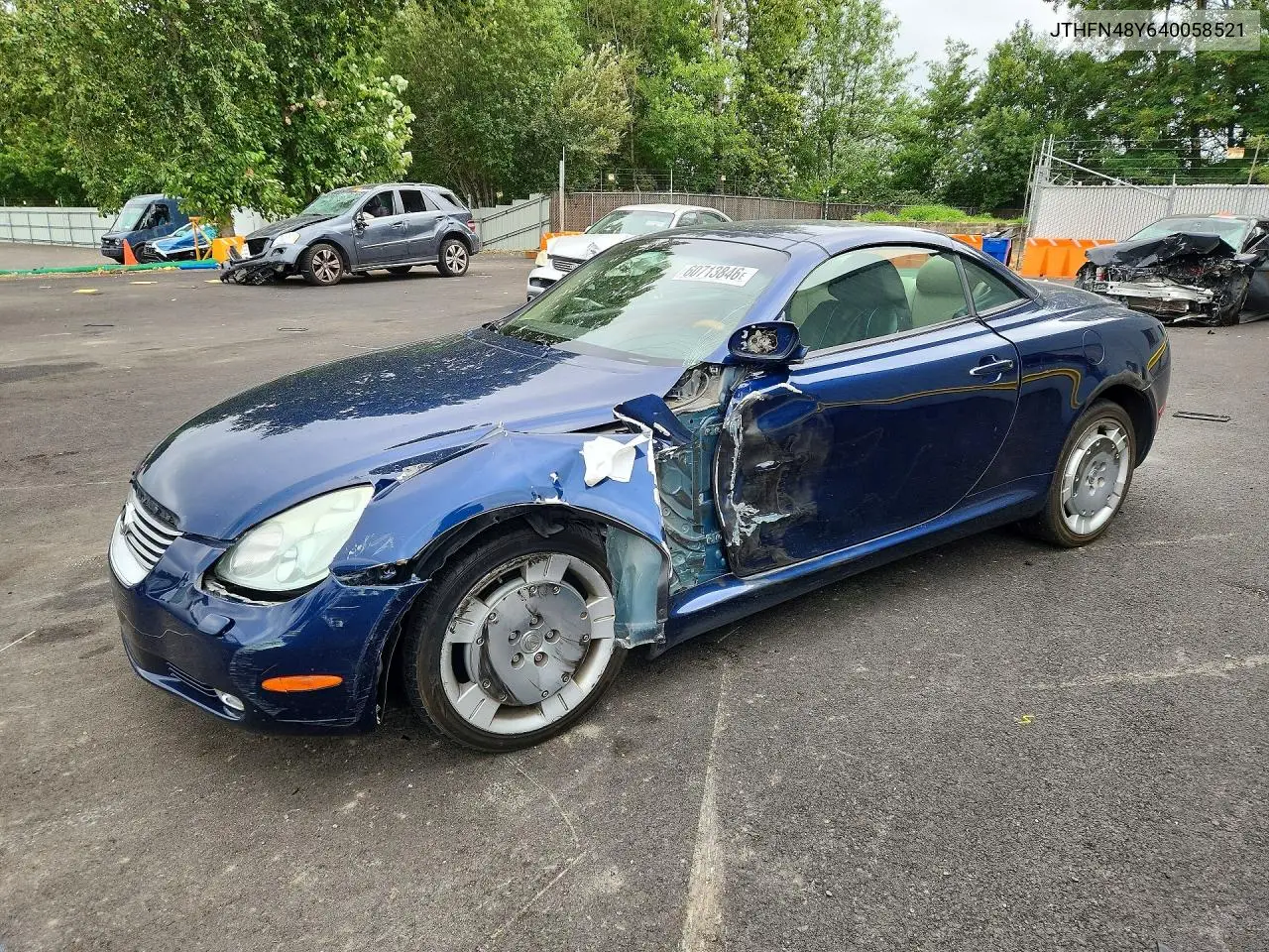 2004 Lexus Sc 430 VIN: JTHFN48Y640058521 Lot: 60713846
