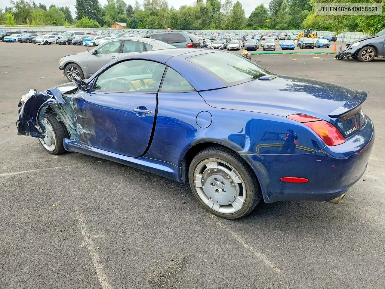 2004 Lexus Sc 430 VIN: JTHFN48Y640058521 Lot: 60713846
