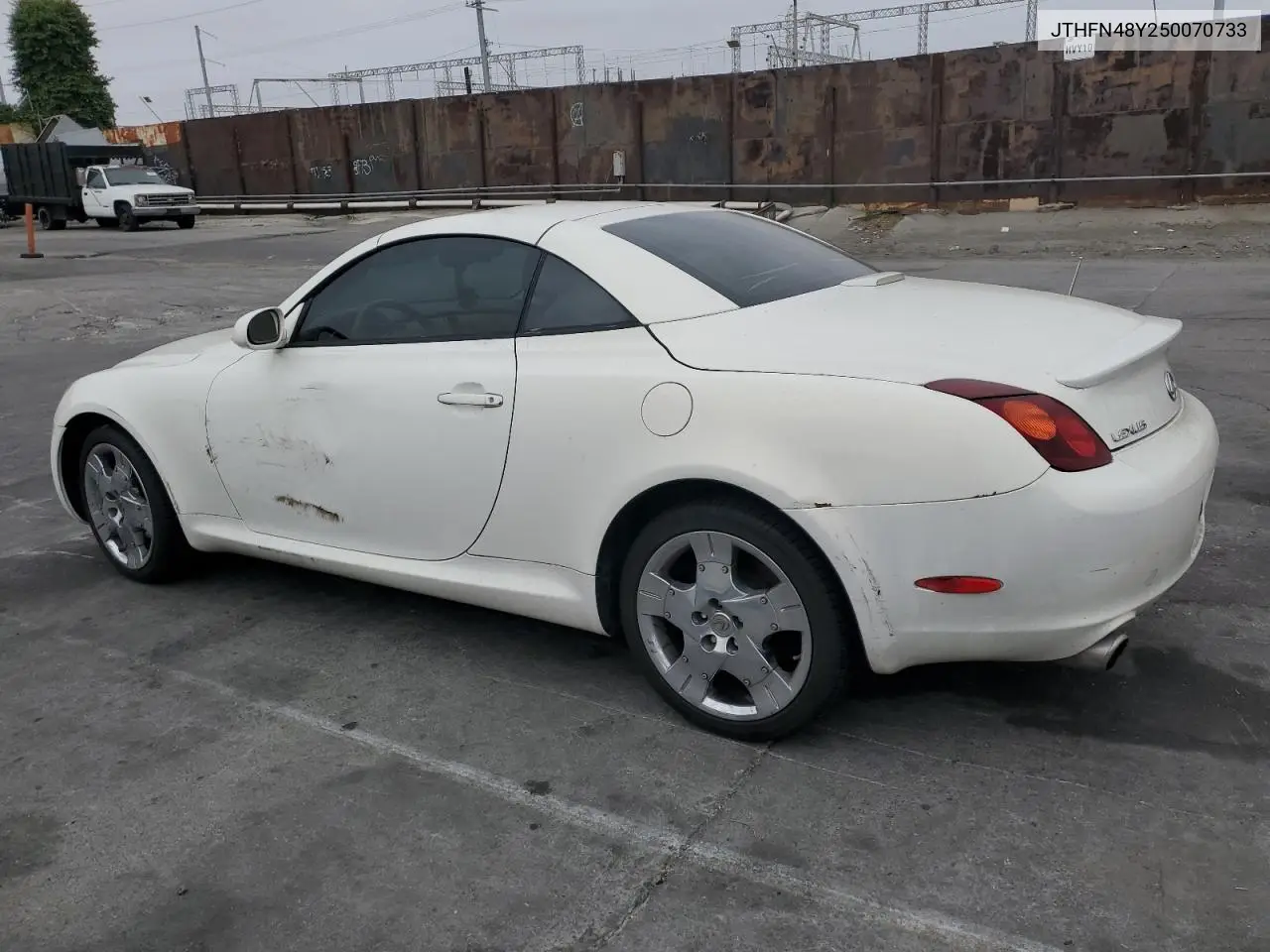2005 Lexus Sc 430 VIN: JTHFN48Y250070733 Lot: 69216915