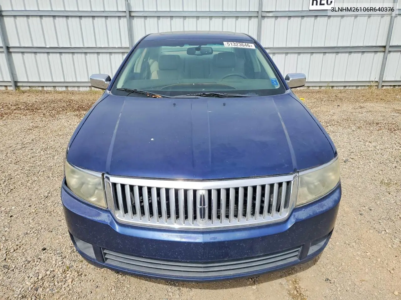 2006 Lincoln Zephyr VIN: 3LNHM26106R640376 Lot: 51323646