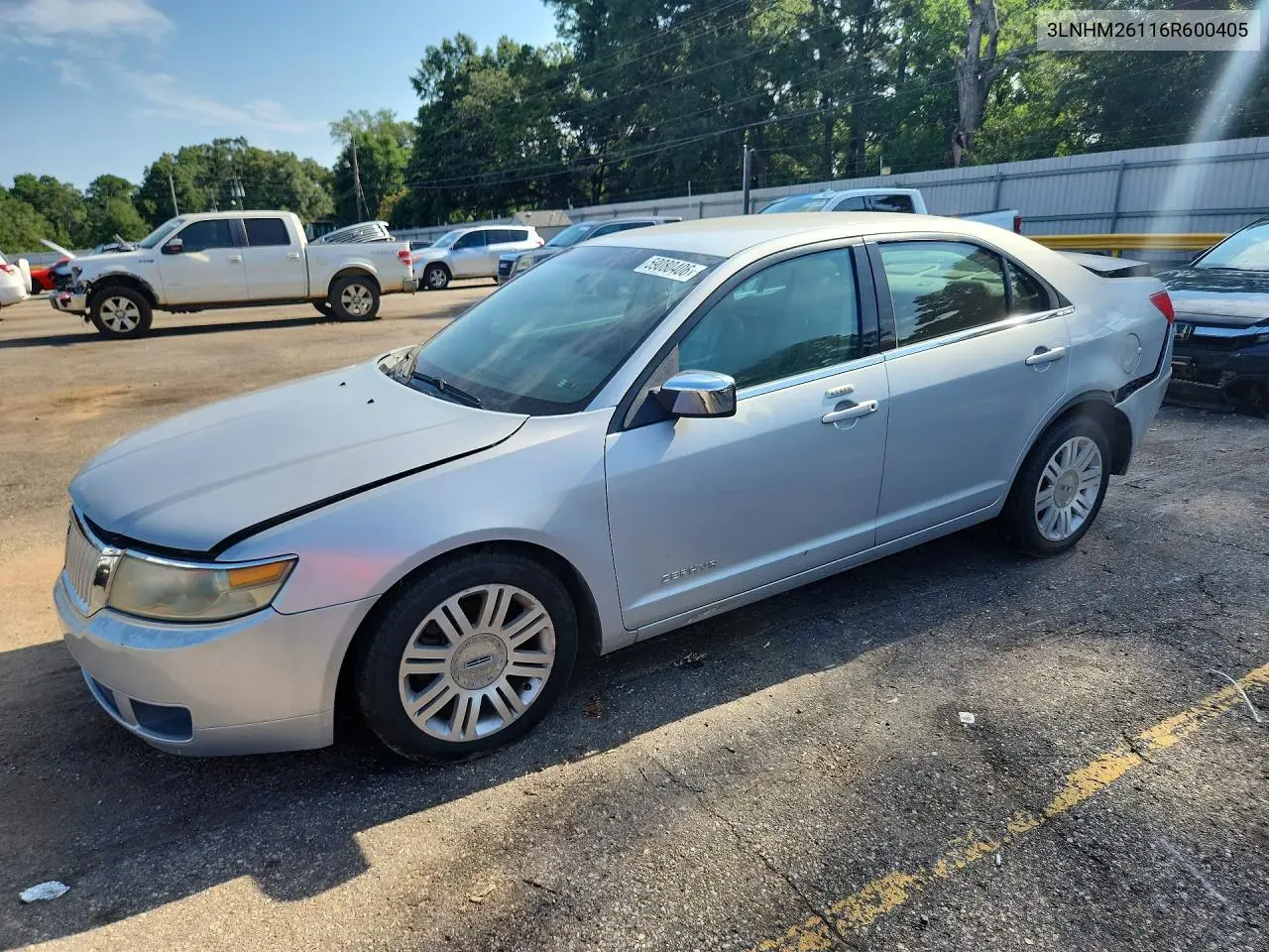 2006 Lincoln Zephyr VIN: 3LNHM26116R600405 Lot: 59080406