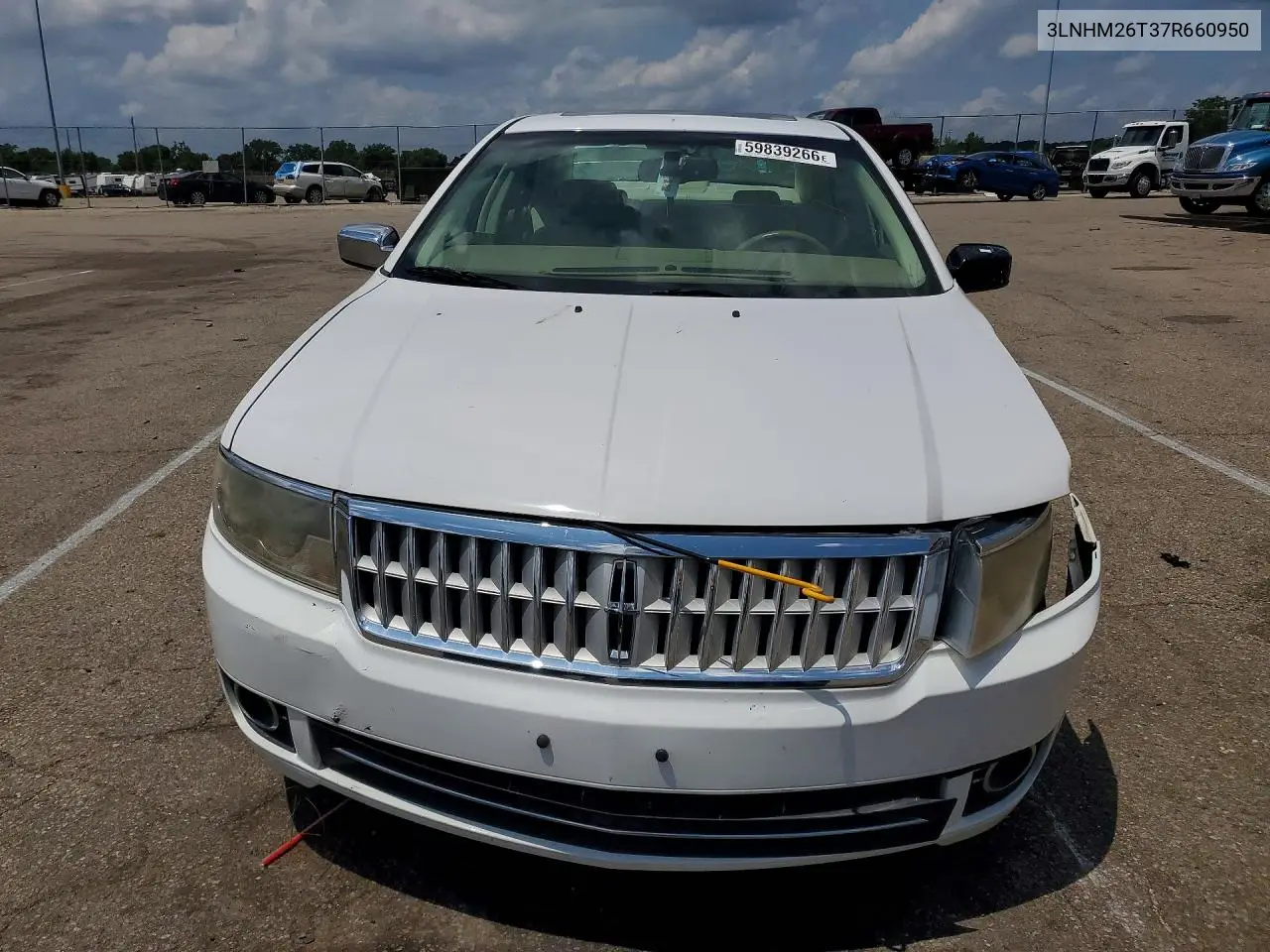 2007 Lincoln Mkz VIN: 3LNHM26T37R660950 Lot: 59839266