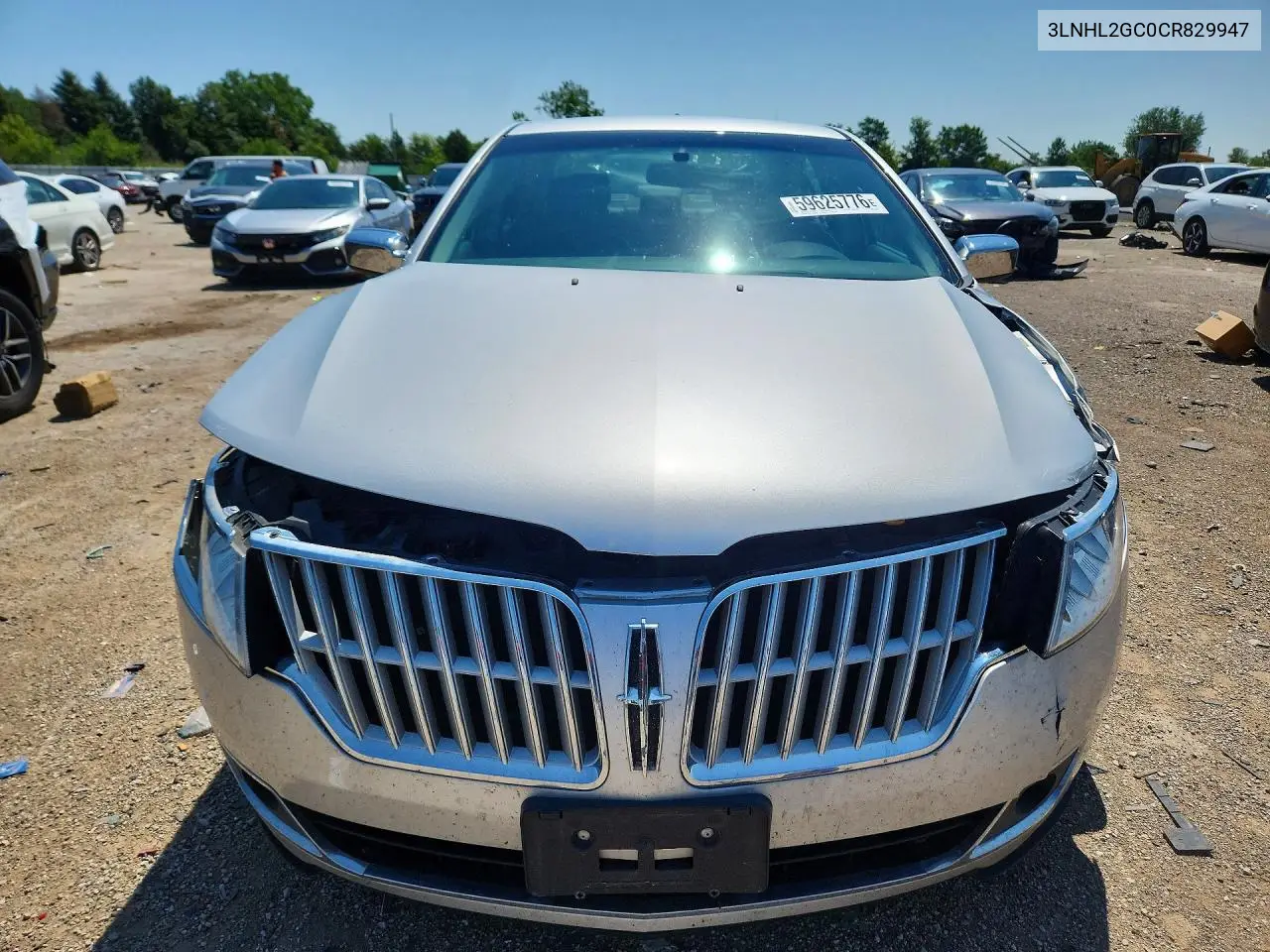 2012 Lincoln Mkz VIN: 3LNHL2GC0CR829947 Lot: 59625776