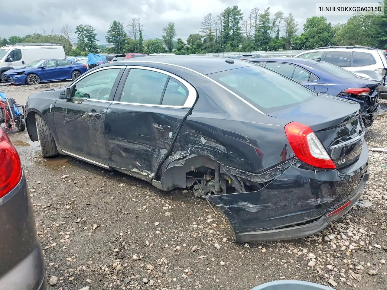 2016 Lincoln Mks VIN: 1LNHL9DKXGG600158 Lot: 59241526