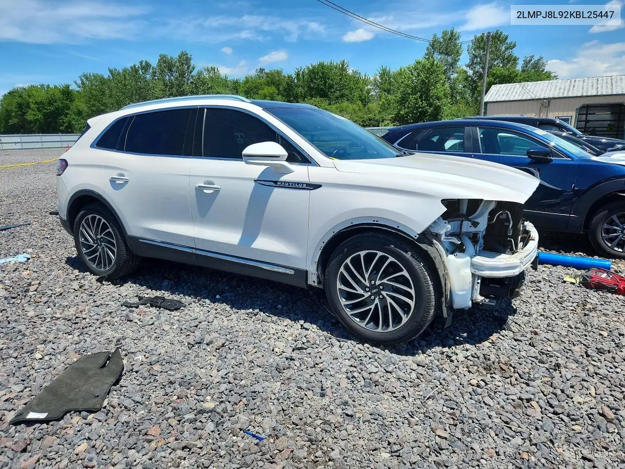 2019 Lincoln Nautilus Reserve VIN: 2LMPJ8L92KBL25447 Lot: 58229226