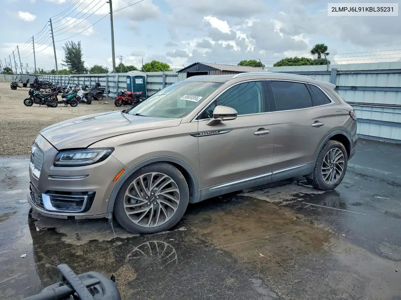2019 Lincoln Nautilus Reserve VIN: 2LMPJ6L91KBL35231 Lot: 58604956