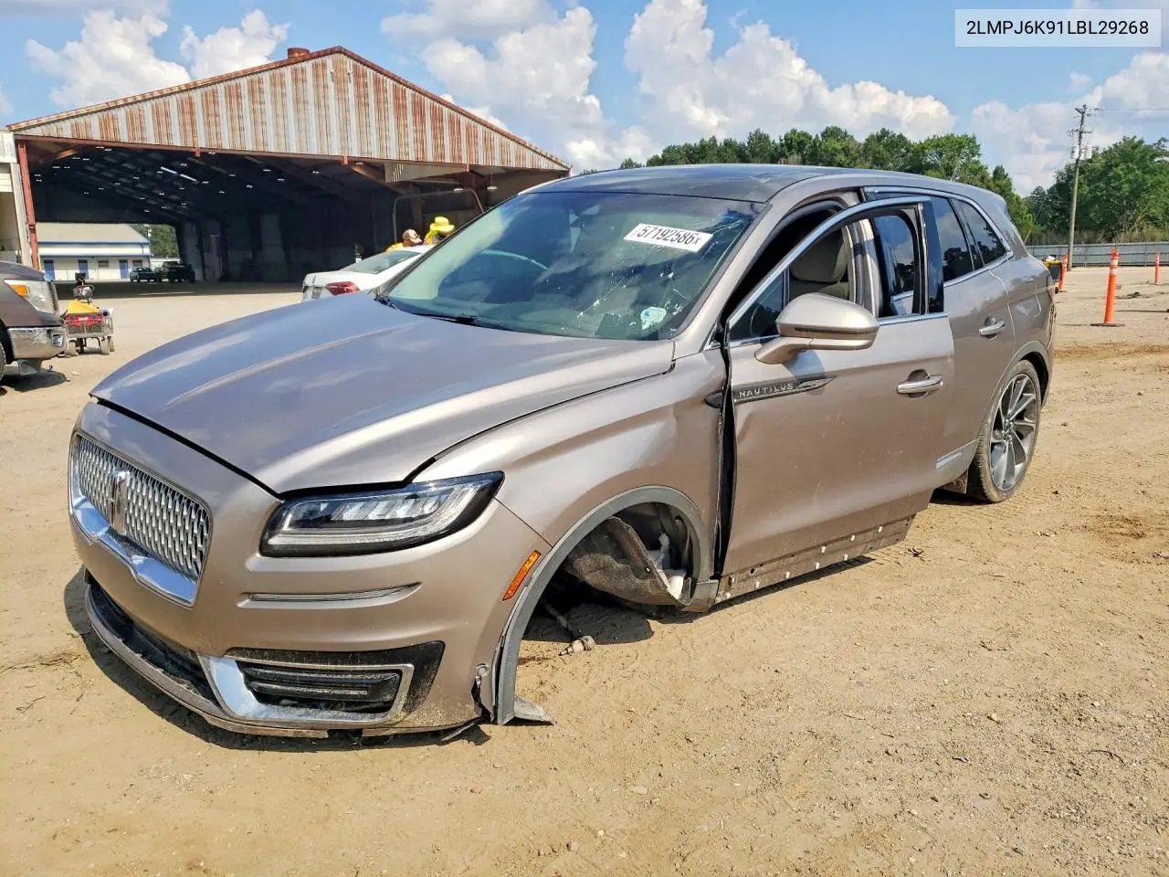 2020 Lincoln Nautilus Reserve VIN: 2LMPJ6K91LBL29268 Lot: 57192586