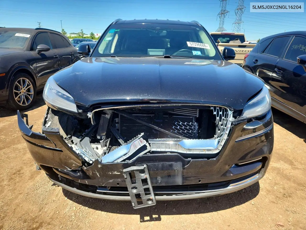 2022 Lincoln Aviator VIN: 5LM5J0XC2NGL16204 Lot: 57396686