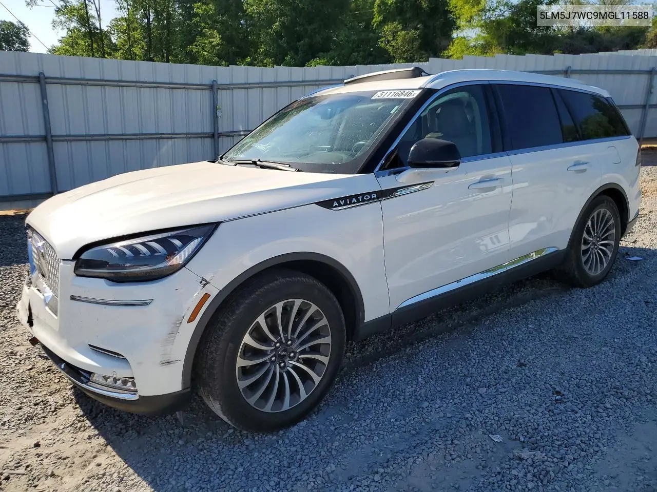 2021 Lincoln Aviator Reserve VIN: 5LM5J7WC9MGL11588 Lot: 51116846